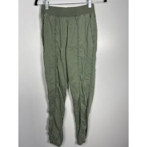 Faherty Arlie Women's XS Green Lyocell Linen Pants Capsule Everyday Simple
